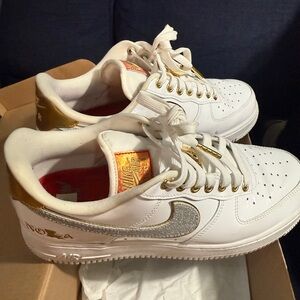 Nike air force 1 low premium New Orleans - white/metallic gold